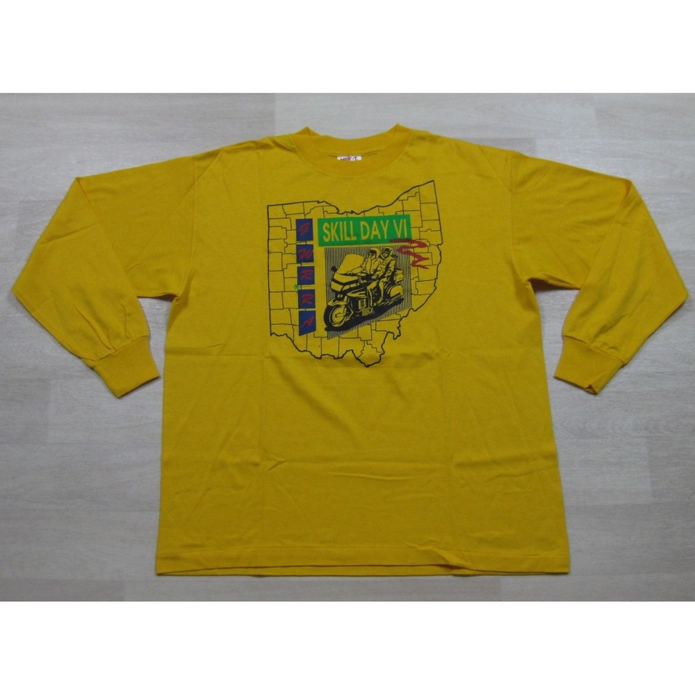 Vintage 80s Ohio Gold Wing Road Riders T-Shirt Men's (L) GWRRA Skill Day VI